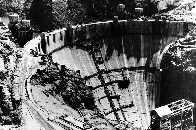 The Hoover Dam Under Construction