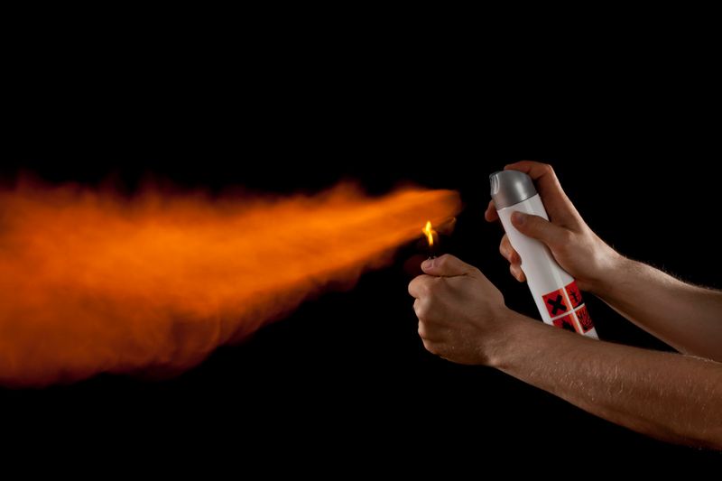 Making a Flamethrower with a Can of Aerosol and a Lighter