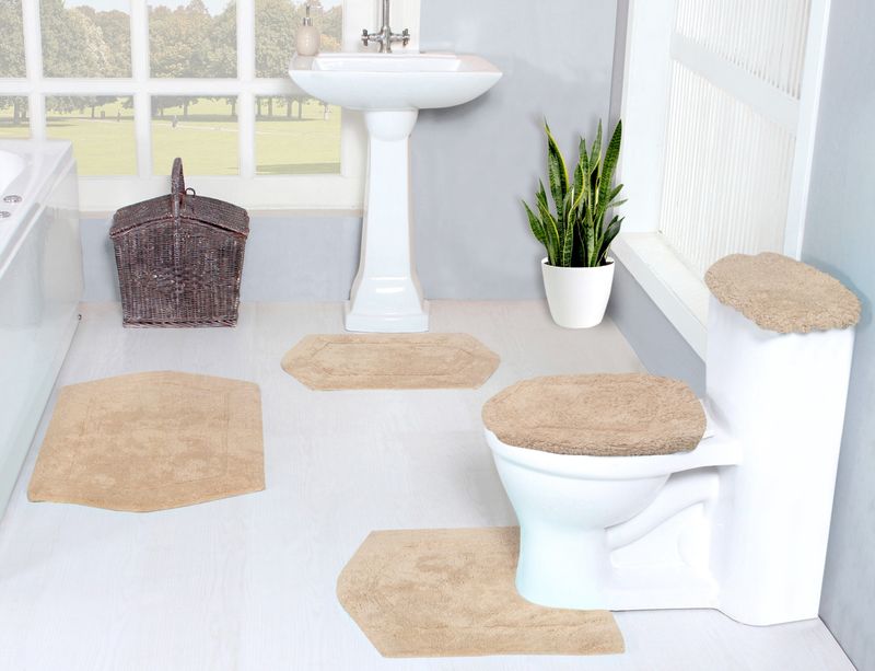 Bathroom Carpet Covers for the Toilet Lid and Tank