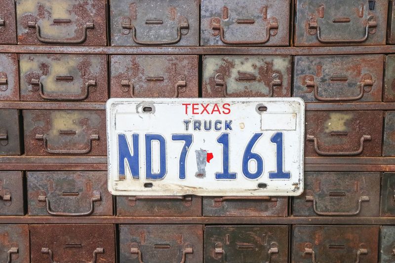 Old License Plates on the Wall
