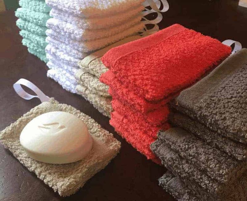 Wrapping Soap in Washcloths for a Built-in Loofah