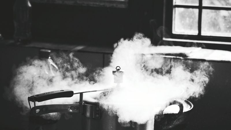 The Whistle of a Pressure Cooker in the Kitchen