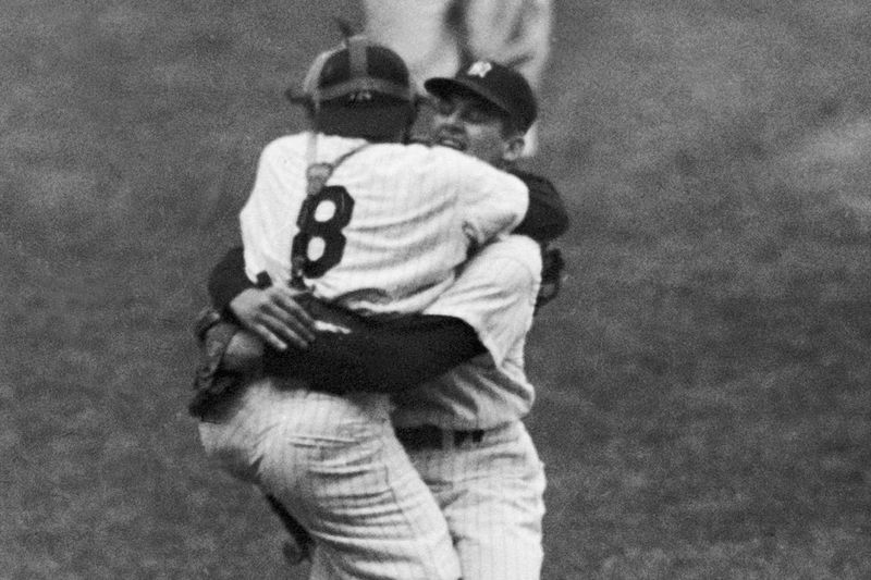 Yogi Berra Hugging Don Larsen – 1956 Perfect Game