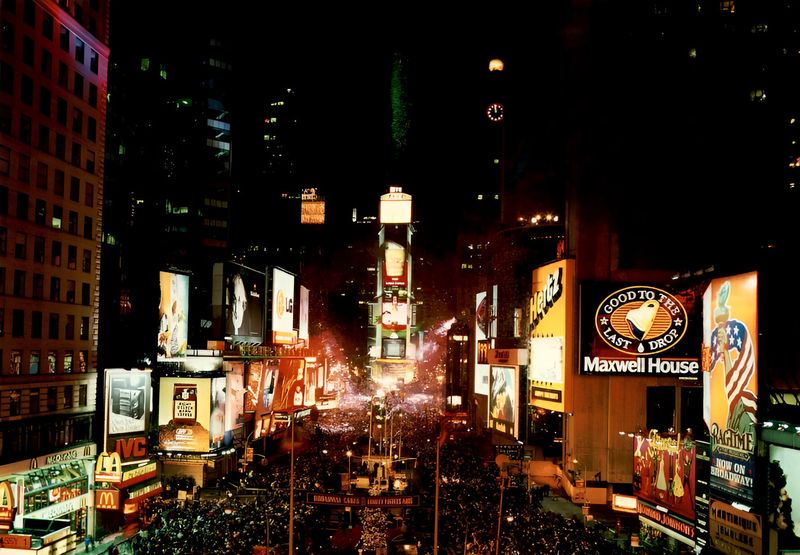 A Snapshot of Times Square on New Year's Eve, 1998