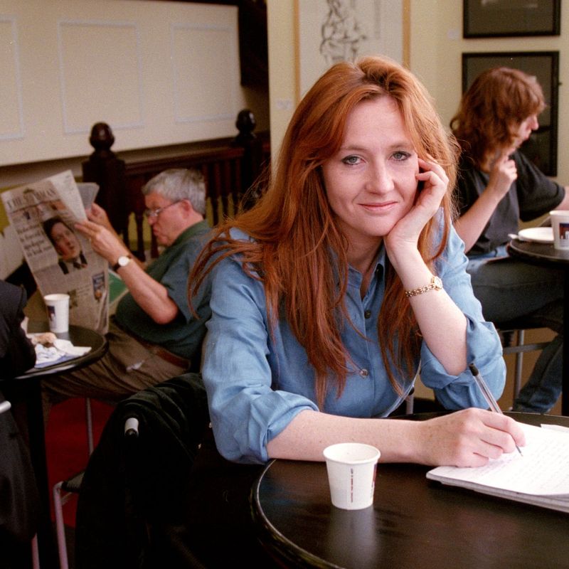 J.K. Rowling writing Harry Potter at a cafe in Scotland